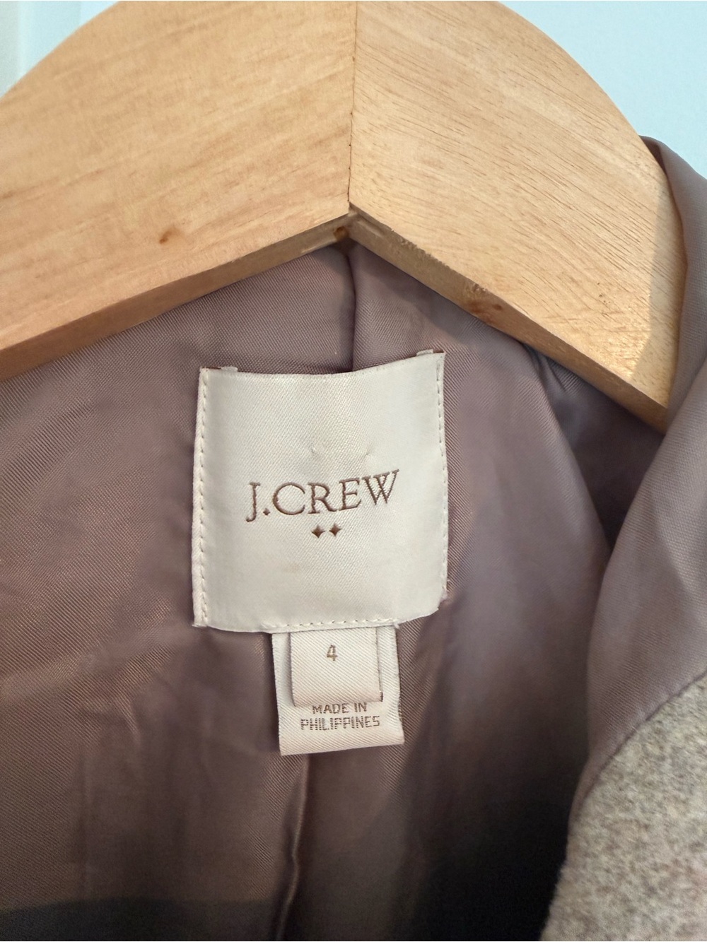 J. Crew Women's Hooded Wool-Blend Pea Coat in Taupe Brown - Picture 2 of 3